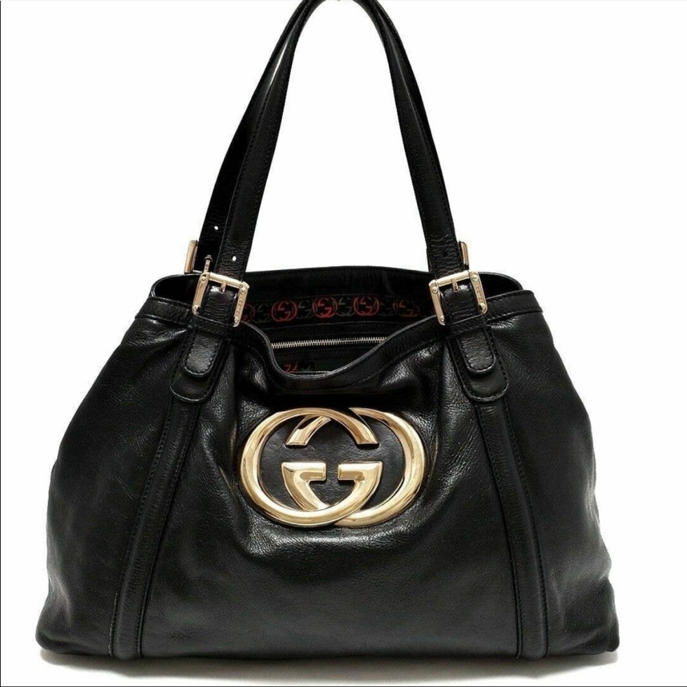 AuthenticGucci Interlocking Britt Shoulder Bag